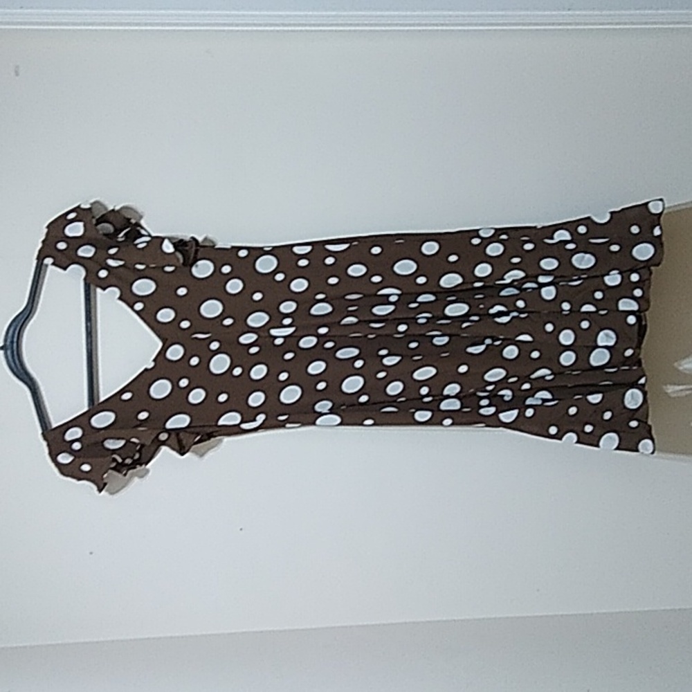S.L. Fashions Brown Polka Dot Dress - Picture 2 of 3